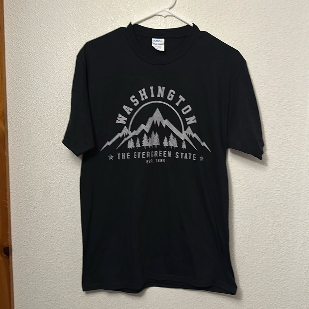 Port and Company black T-shirt with Washington logo
